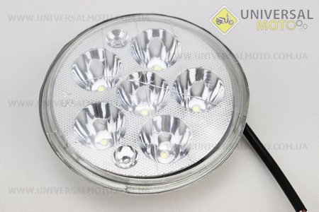 УЦІНКА Фари круглої передня частина DELTA / ALPHA 5 + 1-LED, d-140мм, TUNING (тріщина, дивись фото). Китай (Запчастини на мотоцикл / UM3512-V61)