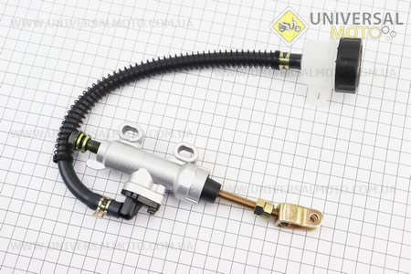 тормозний циліндр головний задній МОТОцикли / квадроцикл (креплення: мін = 33мм; макс = 56мм) тип 1, срібний. Китай (Запчастини на мотоцикл / UM3513-V12)