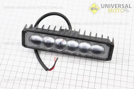 УЦЕНКА Фара додаткова світлодіодна влагозащитная - 6 LED з кріпленням, прямокутна 39 * 148мм (без кріплень). Китай (Освітлення / UM3513-V20)
