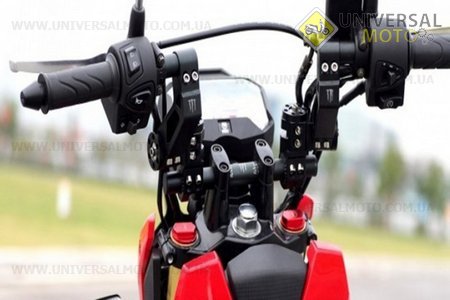 Кермо універсальний з регулюванням нахилу "трансформер" TUNING, ГРАФИТ, тип 1. Китай (Запчастини на мотоцикл Viper 125-150J / UM3513-V87)