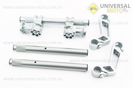 Кермо універсальний з регулюванням нахилу "трансформер" TUNING, ГРАФИТ, тип 1. Китай (Запчастини на мотоцикл Viper 125-150J / UM3513-V87)