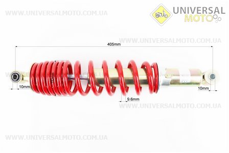 Амортизатор задній МОНО 405мм*d75мм (втулка 10мм / втулка 10мм) регул., червоний. NC (Запчастини на мотоцикл / UM3513-V89)