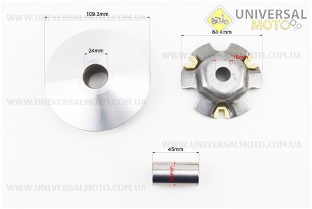 Варіатор передній комплект Honda LEAD90 з втулкою. DONGXIN (Запчастини на скутер Honda LEAD / UM3520-V77)