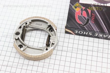 Гальмівні колодки барабан. Honda DIO 50 (пружини під кутом), D=90мм. B-cycle (Запчастини на скутер Honda DIO50 / UM3524-V65)
