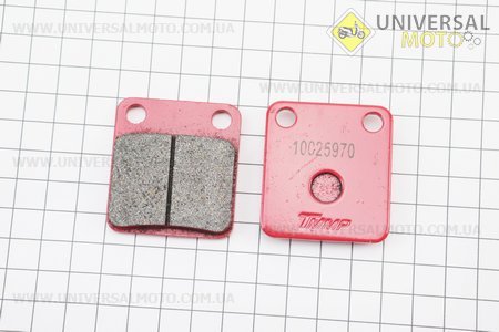 Гальмівні колодки (дискові) Honda DI050 / Tact 50; DAELIM GZ50; SYM- Orbit 50; KYMCO- MXU 400 комплект 2 штуки червоні. TMMP (Запчастини на скутер Honda TACT / UM3525-V22)