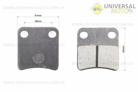 Гальмівні колодки (дискові) Honda DI050 / Tact 50; DAELIM GZ50; SYM- Orbit 50; KYMCO- MXU 400 комплект 2шт. KUROSAWA (Запчастини до японського скутера / UM3525-V86)