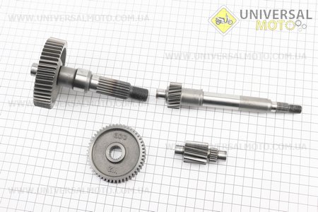 РЕДУКТОР Honda LEAD 90 (3 вали, шестерня в комплекті), тип 2. Китай (Запчастини на скутер Honda LEAD / UM3526-V84)