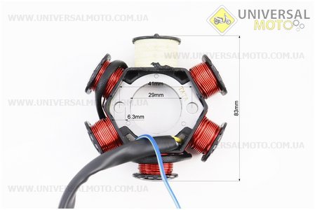 Статор магнето (генератора) Honda LEAD-90 (6 котушок роз'єм "мама 2+2"). TATA (Запчастини до японского скутера / UM3528-V50)