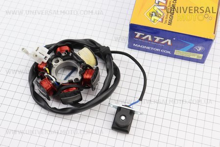 Статор магнето (генератора) Honda LEAD-90 (6 котушок роз'єм "мама 2+2"). TATA (Запчастини до японского скутера / UM3528-V50)