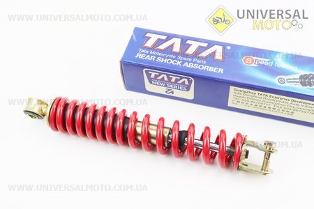 Амортизатор задній GY6/Suzuki - 275мм*d40мм (втулка 10мм / вилка 8 мм), червоний. TATA (Запчастини до японского скутера / UM3528-V63)