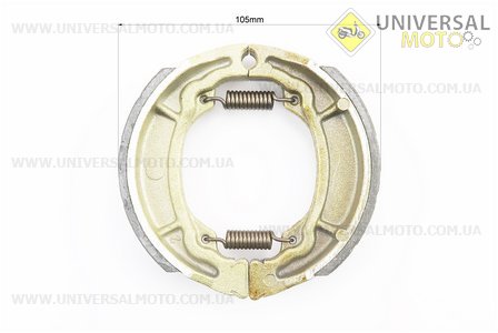 Гальмівні колодки барабан Suzuki LET'S / AD100, D=105мм. Mototech (Запчастини до японского скутера / UM3529-V00)