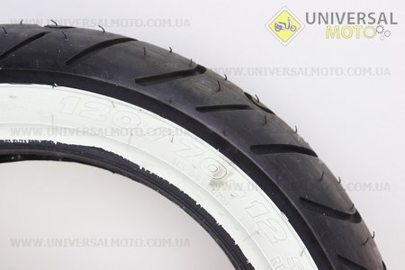 Шина 120/70-12 безкамерна, шосейний малюнок (білий борт) HS-541. Schwalbe (Шини / UM3530-V99)