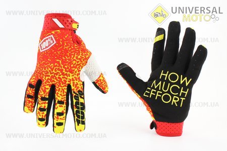 Рукавички мотоциклетні M-червоні з кольоровими вставками. 100% (Мотоекіпировка / UM3541-V10)
