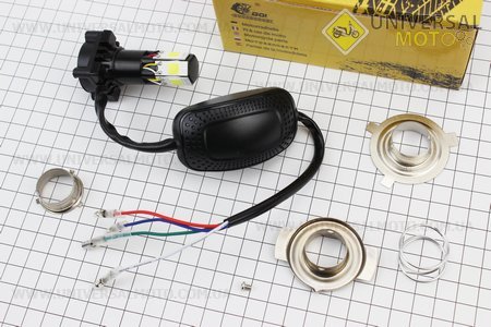 Лампа фари діодний LED-6 SUPER універсальна (комплект різних кріплень), з стабілізатором + стробоскоп. GO! (Різне / UM3541-V24)