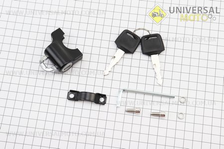 Замок для шолома з кріпленням на кермо D-22мм, чорний. Китай (Різне / UM3542-V00)