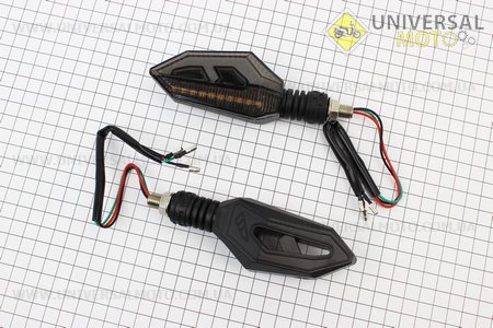 Поворот діодний на гнучкій ніжці + габарит білий LED СТРЕЛА "секвентальний", 2 штуки. CYT (Освітлення повороти / UM3542-V06)