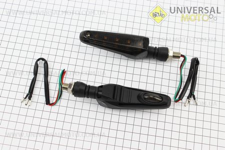 Поворот діодний на гнучкій ніжці + габарит білий LED ЧОЛОВІК "секвентальний", 2 штуки. CYT (Освітлення повороти / UM3542-V16)