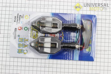 Поворот діодний на гнучкій ніжці + габарит білий LED СТРЕЛА тип 3 "секвентальний", 2 штуки. CYT (Освітлення повороти / UM3542-V17)