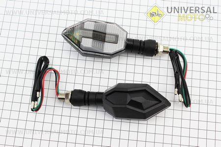 Поворот діодний на гнучкій ніжці + стоп сигнал / габарит LED СТРЕЛА тип 3 "секвентальний", 2 штуки. CYT (Освітлення повороти / UM3542-V18)