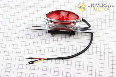 Ліхтар задній "овальний" LED c кронштейном кріплення номерного знаку, ХРОМ. Китай (Задній ліхтар / UM3542-V72)