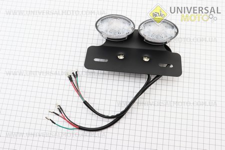 Ліхтар задній "подвійний" LED c кронштейном кріплення номерного знаку, ЧОРНИЙ. Китай (Різне / UM3542-V73)