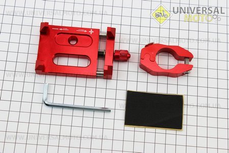 Тримач телефону на кермо металевий, ширина 50-100мм регульована, Червоний. Китай (Різне / UM3543-V00)