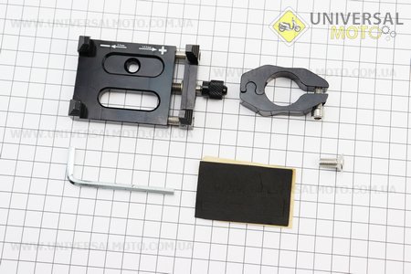 УЦЕНКА Тримач телефону на кермо металевий (мін. Ширина телефону 50мм, макс. Ширина 100мм), чорний (пошкоджена різьба в хомуте). ATS (Аксесуари / UM3543-V68)