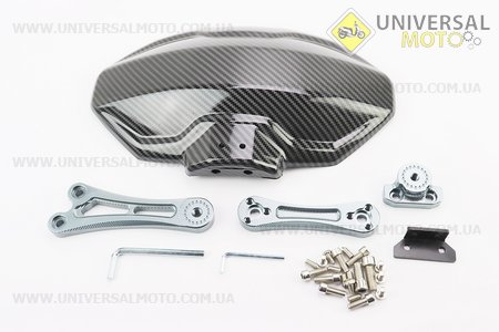 Крило заднє універсальне, сіре кріплення на одну сторону з регулюванням нахилу (бризковики) TUNING, КАРБОН. Китай (Різне / UM3543-V74)