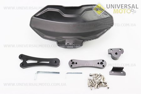 Крило заднє універсальне, чорне кріплення на одну сторону з регулюванням нахилу (бризковики) TUNING, КАРБОН. C/Bright (Різне / UM3543-V76)