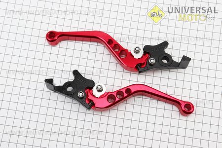 Важелі керма TUNING (з регулюванням натискання) - лівий, правий комплект 2 штуки (під диск. / диск. гальмо) червоний. PСR (Важелі керма / UM3543-V88)