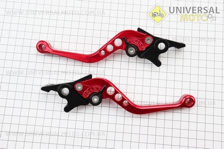 Важелі керма TUNING (з регулюванням натискання) - лівий, правий комплект 2 штуки (під диск. / диск. гальмо) червоний. PСR (Важелі керма / UM3543-V88)