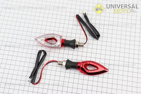 Поворот діодний LED СТРЕЛА з отвором червоний, 2 штуки, тип 2. bungbon (Освітлення повороти / UM3544-V58)