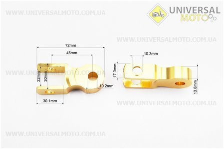 Подовжувач заднього амортизатора 45мм комплект 2шт + болти + гайки, жовтий. Китай (Різне / UM3544-V60)