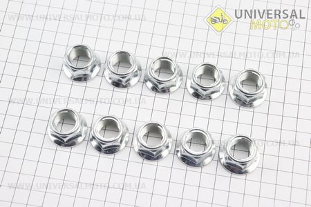Гайка M16x1.25 (GY6 заднього колеса) комплект 10шт. Китай (Запчастини до 4Т скутера / UM3546-V23)