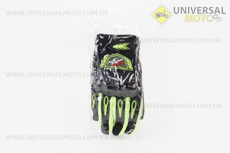 Рукавички мотоциклетні XL-чорно / салатові (сенсорний палець). PRO BIKER (Мотоекіпировка / UM3550-V29)