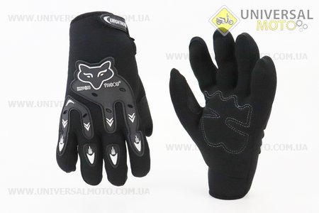 Рукавички мотоциклетні, теплі XL-Чорно-Білі, чорна вставка на долоні. KNIGHTHOOD (Мотоекіпировка / UM3550-V91)