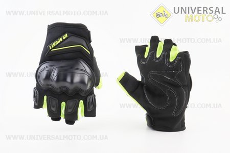 Рукавички мотоциклетні без пальців M-Чорно-Салатові. RS SPURTT (Мотоекіпировка / UM3551-V00)