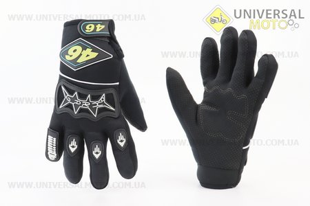 Рукавички мотоциклетні, чорні. 46 (Мотоекіпировка / UM3551-V69)