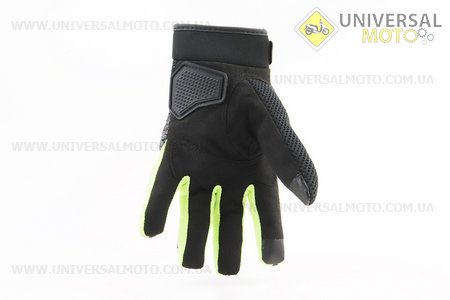 Рукавичка мотоциклетна (ЛІВА) L-Чорно-Салатова (сенсорний палець). PRO BIKER (Мотоекіпировка / UM3551-V80)