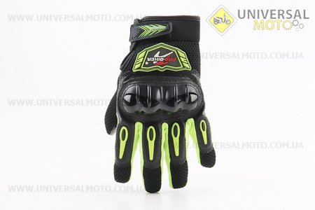 Рукавичка мотоциклетна (ЛІВА) L-Чорно-Салатова (сенсорний палець). PRO BIKER (Мотоекіпировка / UM3551-V80)