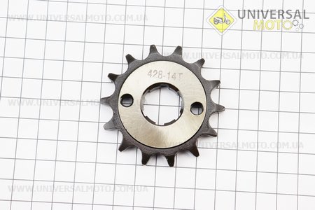 Зірка передня CG / CB-428H-14T "гартована". MARATHON (Запчастини на мотоцикл Viper 125-150J / UM3560-V25)