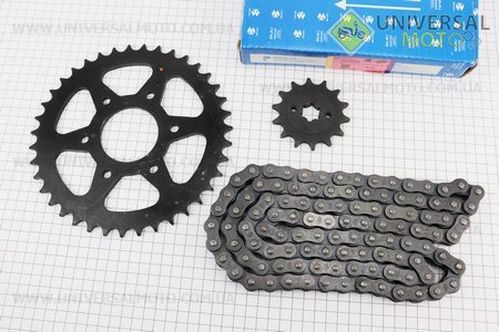 PULSAR NS-200 Зірки, ланцюг комплект - 520H-108L + 39T + 14T (в коробці) "36JL0009". BAJAJ (Запчастини на мотоцикли Bajaj / UM3583-V09)