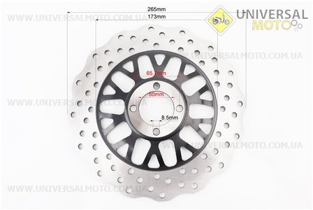 X-Road Light 200 Диск гальмівний передній D-265мм. Китай (Запчастини на мотоцикли Geon / UM3592-V54)