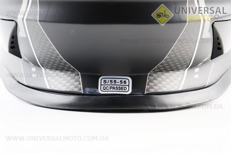 Шолом кросовий/ендуро/АТV зі склом BLD-819-7 S (55-56см), ЧОРНИЙ матовий з біло-сірим малюнком. BLD (Шоломи / UM3600-V14)