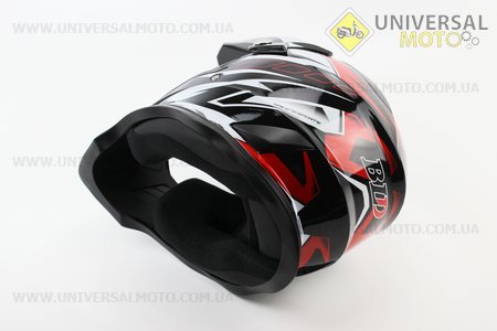 Шолом кросовий/ендуро/АТV BLD-819-7 S (55-56см), ЧОРНИЙ глянець з червоно-біло-сірим малюнком. BLD (Шоломи / UM3600-V19)