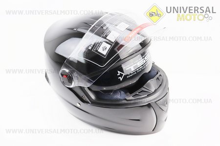 Шолом інтеграл, закритий+окуляри BLD-М61 S (55-56см), ЧОРНИЙ глянець. BLD (Шоломи / UM3600-V39)