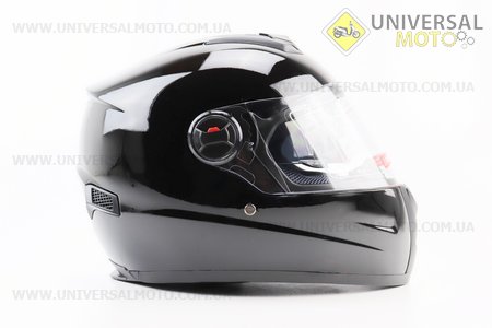 Шолом інтеграл, закритий+окуляри BLD-М61 S (55-56см), ЧОРНИЙ глянець. BLD (Шоломи / UM3600-V39)