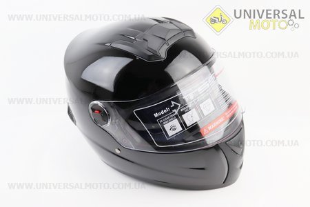 Шолом інтеграл, закритий+окуляри BLD-М61 S (55-56см), ЧОРНИЙ глянець. BLD (Шоломи / UM3600-V39)