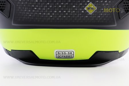 Шолом інтеграл, закритий+окуляри BLD-М61 S (55-56см), ЧОРНИЙ матовий з салатово-сірим малюнком. BLD (Шоломи / UM3600-V40)