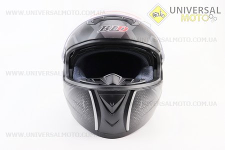 Шолом інтеграл, закритий+окуляри BLD-М61 М (57-58см), ЧОРНИЙ матовий з сірим малюнком. BLD (Шоломи / UM3600-V41)